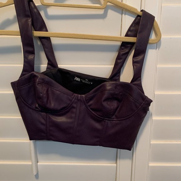 Faux Leather Crop Top - Picture 1 of 4